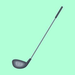 Golf club on a green background for use in web design or clipart