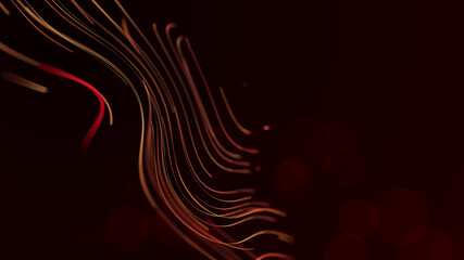 Abstract digital background of moving particles. Information space flow. Big data visualization. 3d...