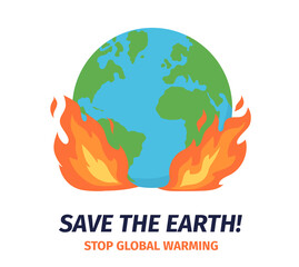 Fototapeta na wymiar Ecology concept global warming vector illustration 