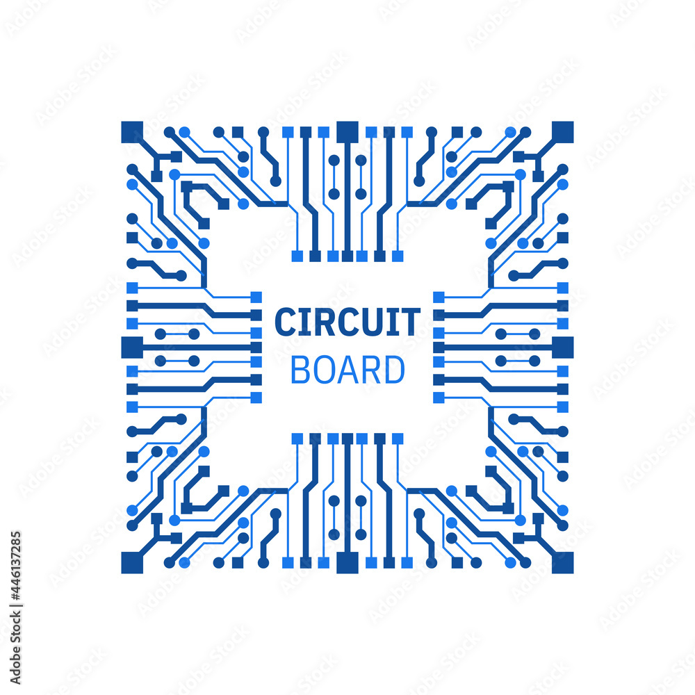 Poster abstract microchip sign. network, digital, internet, artificial intelligence technology concept. cpu