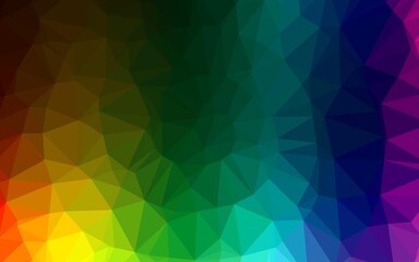 Dark Multicolor, Rainbow vector triangle mosaic cover.