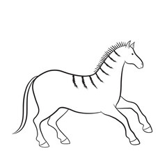 african motives drawing. Vector graphic african horse illustration