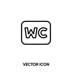 WC vector icon. Modern, simple flat vector illustration for website or mobile app.Toilet and restroom symbol, logo illustration. Pixel perfect vector graphics	