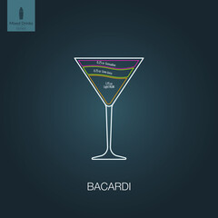 Vector illustration. Mixed alcohol drink. Cocktail