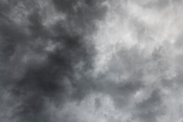 Dark sky and dramatic black cloud before rain