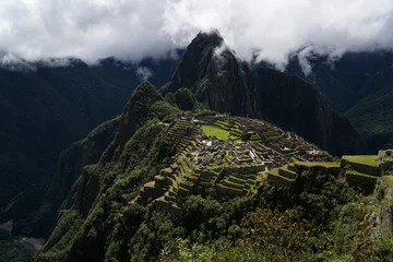 Foto op Canvas wide shot of machu picchu from the top of the hike showing beautiful landscape © Aon Prestige Media