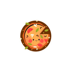 Pizza Icon On White Background