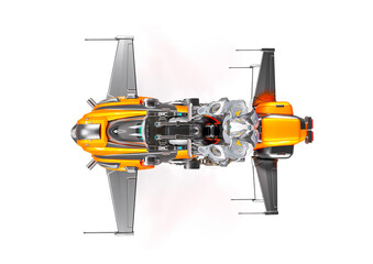 future soldier is riding a bike in white background top view