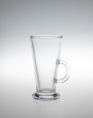 empty glass on white background