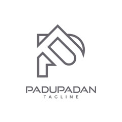 Letter P and P Logo design. Roofing Home Company Template Logo. Vector Illustration.