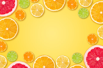Background with citrus slices