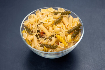 italian pasta in a plate. flour products and food in cooking