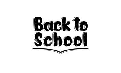 Back to School Typography with Outline of an Open Book