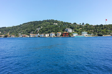 Panorama from Bosporus to city of Istanbul, Turkey