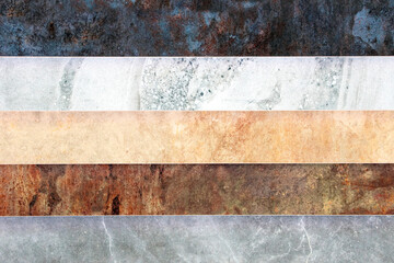 different samples of colored marble options. texture and natural background