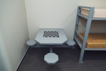 typical modern prison or detention facility. Illustrative universal background for crime and news.