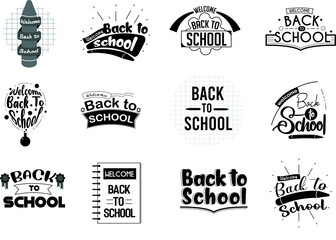 Collection of Back to School Text Illustration