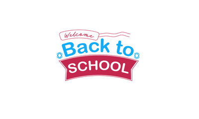 Back to School Emblem, Back to Text Illustration