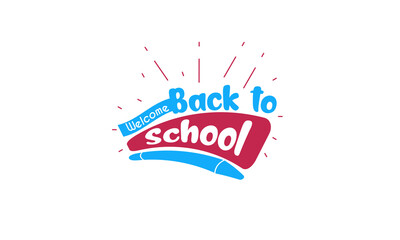 Welcome Back to School Text Deisign Vector Illustration