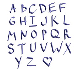 alphabet abc on white background 