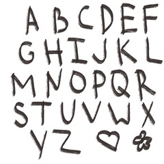 alphabet abc on white background 