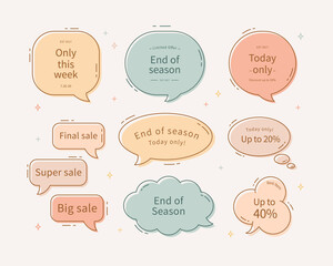 Flat design of labels, ribbon banners, Banner Web Sticker illustration.