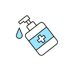 Disinfection. Hand sanitizer bottle icon, washing gel. Vector illustrationDisinfection. 