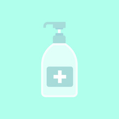 Disinfection. Hand sanitizer bottle icon, washing gel. Vector illustrationDisinfection. 