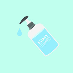 Disinfection. Hand sanitizer bottle icon, washing gel. Vector illustrationDisinfection. 