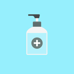 Disinfection. Hand sanitizer bottle icon, washing gel. Vector illustrationDisinfection. 