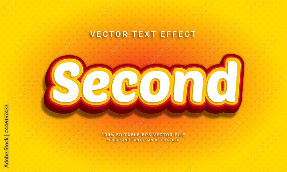 Poster second editable text effect with yellow color