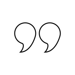 quote mark flat icon vector illustration