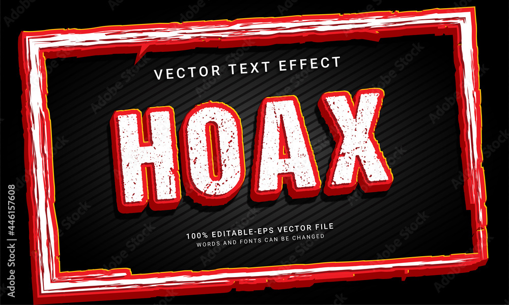 Poster hoax 3d editable text effect with red color