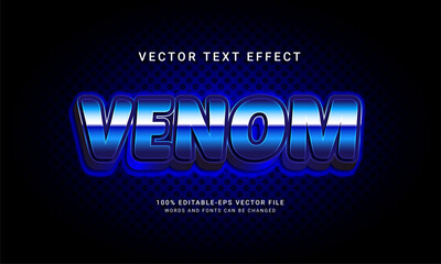 Venom editable text effect with blue color