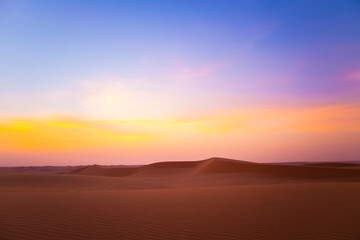 Fototapeta na wymiar Desert landscape - sand dunes - Beautiful sunset background