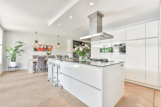 Interior Of A Beautiful Kitchen Of An Elite House