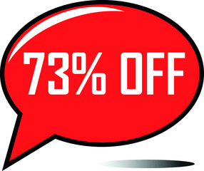 73 percent off red balloon, floating balloon for discount promotional offers, super sale, super offer, reduct balloon with white font and dark shadow