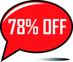 78 percent off red balloon, floating balloon for discount promotional offers, super sale, super offer, reduct balloon with white font and dark shadow