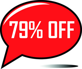 79 percent off red balloon, floating balloon for discount promotional offers, super sale, super offer, reduct balloon with white font and dark shadow