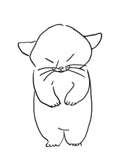 ネコ　ペン画　シンプル