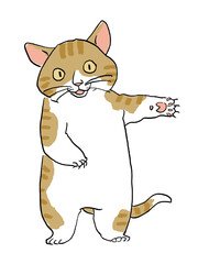 ネコ　ペン画　シンプル