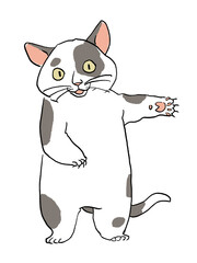 ネコ　ペン画　シンプル