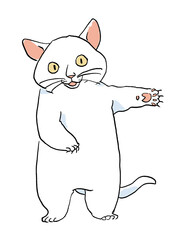 ネコ　ペン画　シンプル