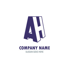 A and H Letter. Initial Alphabetic Logo Design
