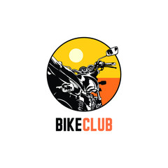 Classic Motorcycle Silhouette. Bike Club Logo Design