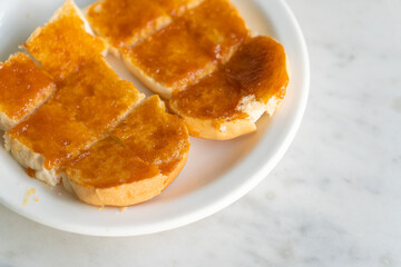 Custard  with bread toasted