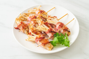 Bacon Wrapped Golden Needle Mushroom