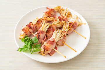 Bacon Wrapped Golden Needle Mushroom