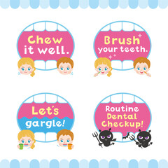 口と歯のフレームセット（白人）	