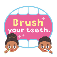 口と歯のフレーム（黒人）	